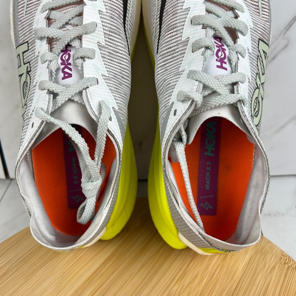 Hoka One Mach X 2 Mens Size 12 D Frost Citrus Running Sneakers Shoes 1155119 FCF - Picture 11 of 12